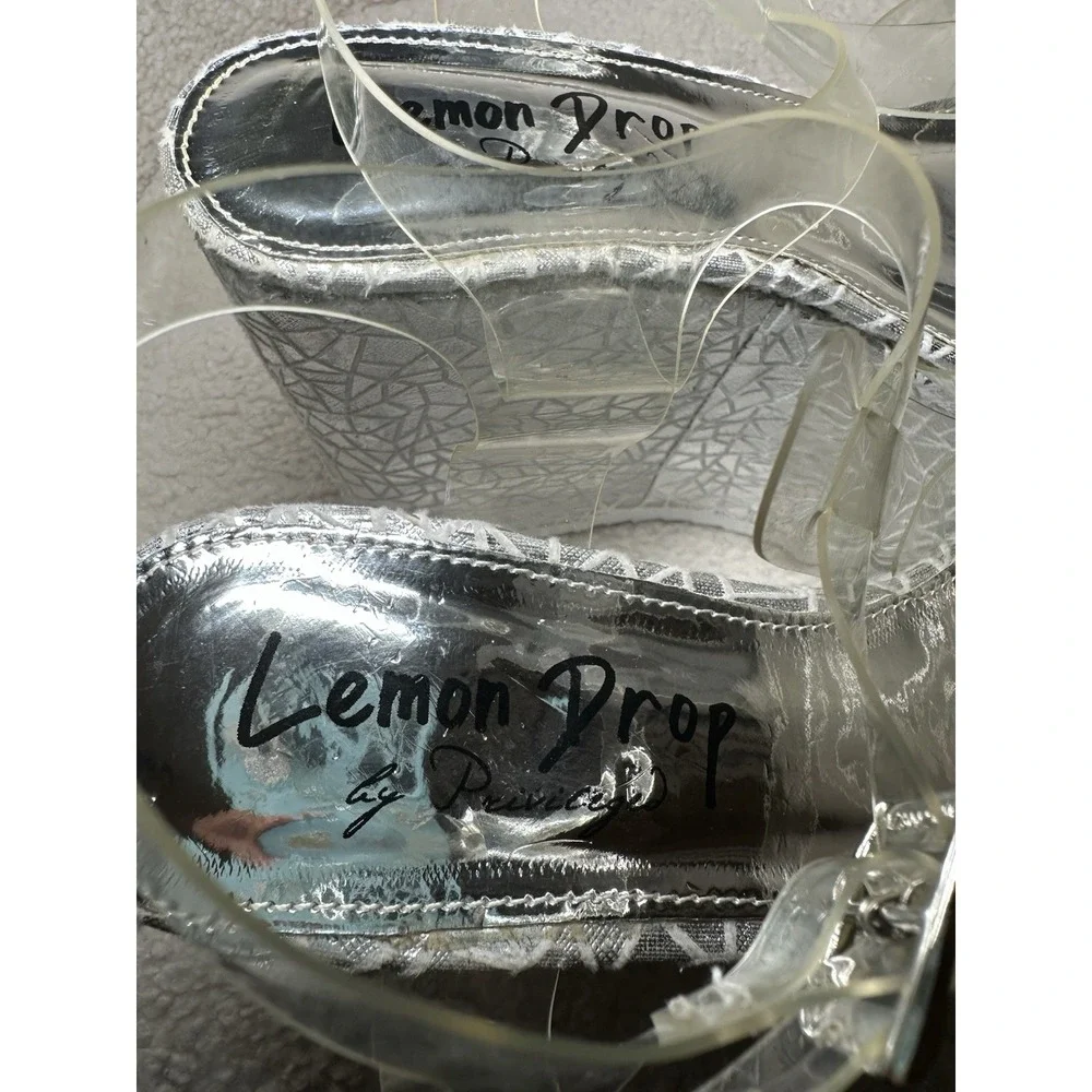 Dolls Kill  Platform Shoes 7.5 8 Silver Sandals Club Rave Party Goth Punk Chunky
